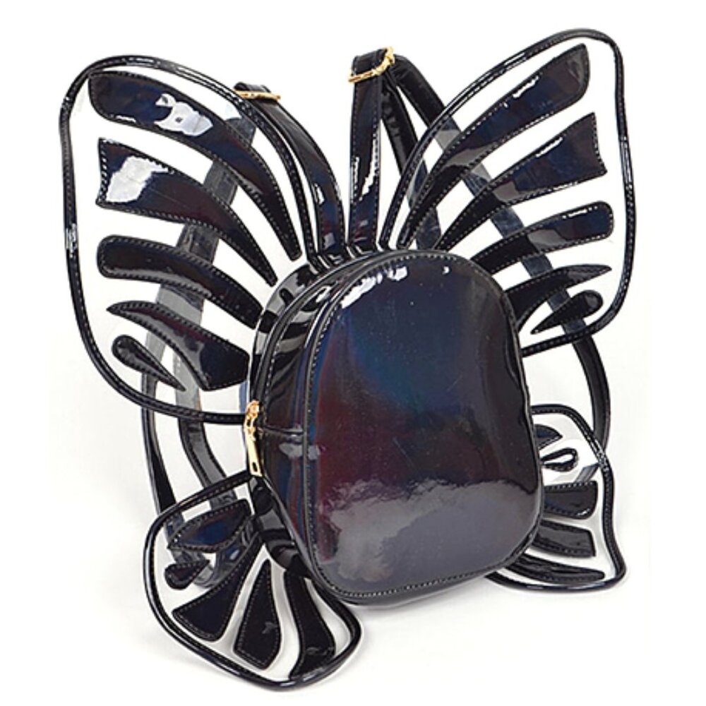 BNWT Brand New Iconic Shiny Butterfly Backpack - Black